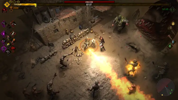The level-up selection screen showing ability and upgrade choices
